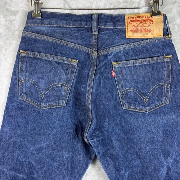 Levi’s 501 Jeans Original Fit W31 L30 Blue Fade Button Fly Y2K - Picture 4 of 13